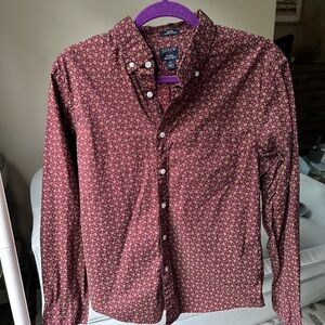 J. Crew Men's Burgundy Patterned Shirt